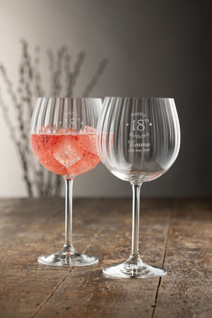 Engraved Erne Gin & Tonic Glass Pair