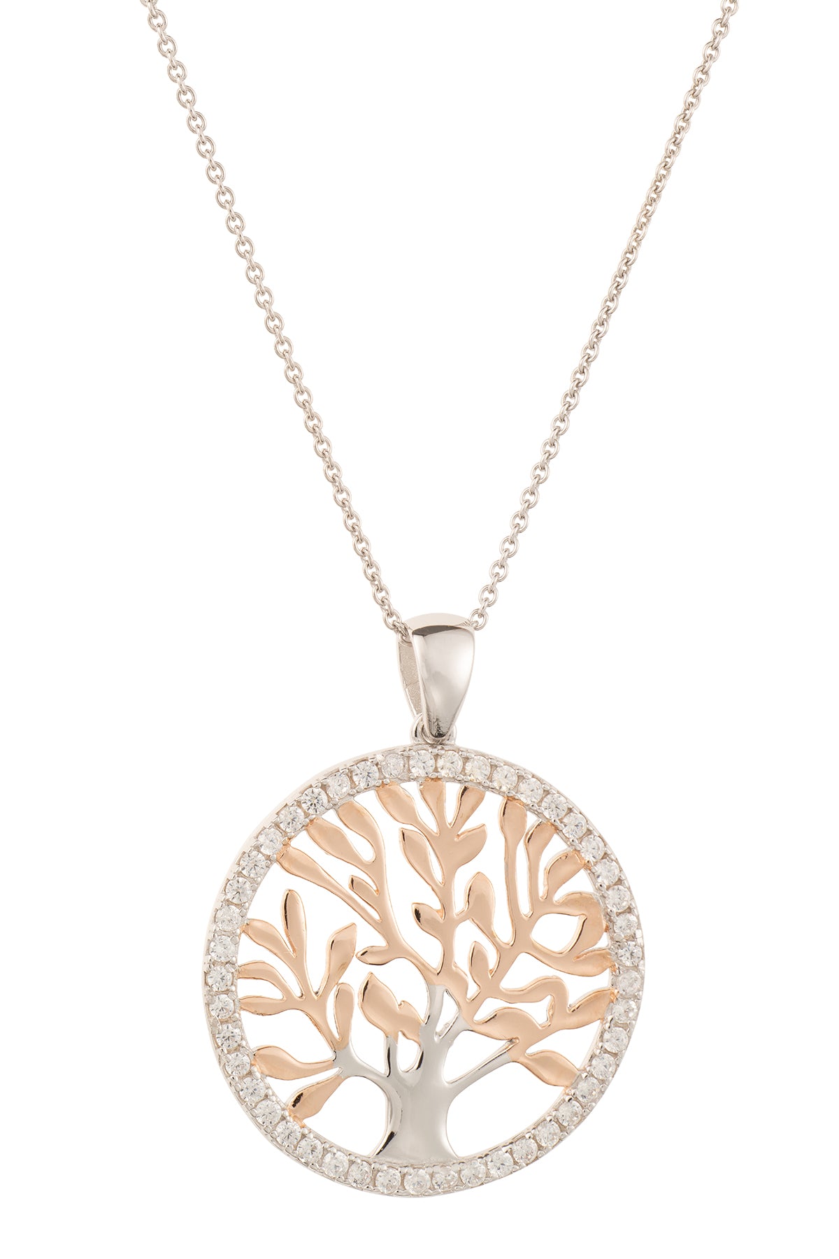 Rose gold tree hot sale of life necklace