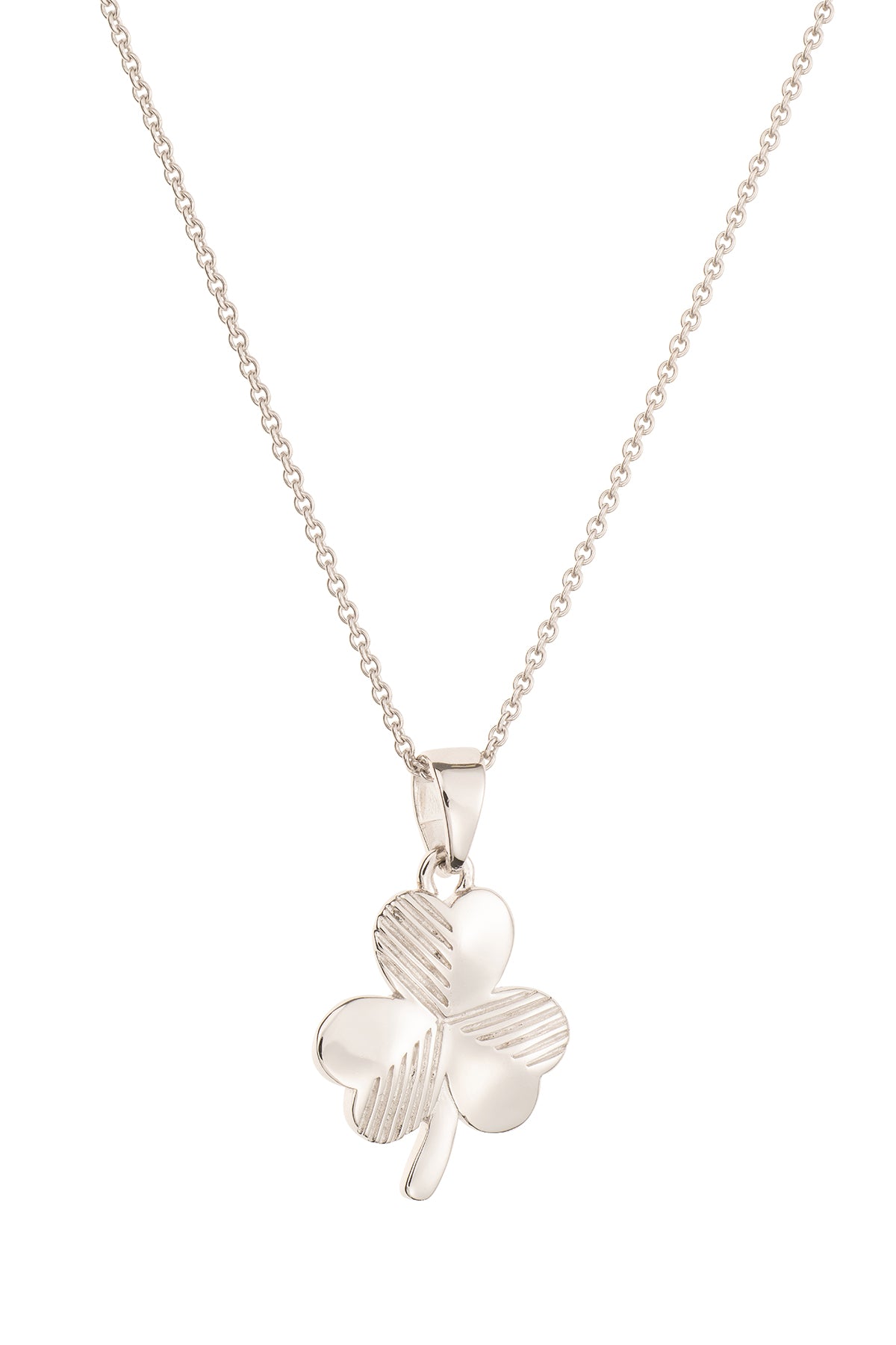 White gold deals shamrock pendant