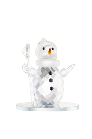 Snowman On Mirror Base Figurine