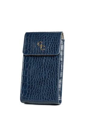 Mini Crossbody Bag - Navy Croc detail