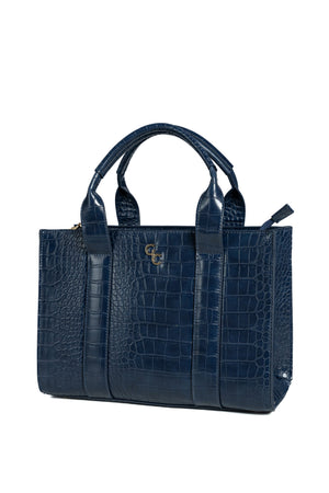 Medium Tote Bag - Navy Croc Detail