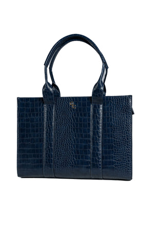 XL Tote - Navy Croc Detail