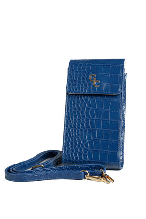 Mini Crossbody - Atlantic Blue Croc Detail