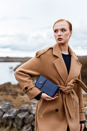 Mini Crossbody - Atlantic Blue Croc Detail