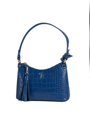 Mini Shoulder Bag - Atlantic Blue Croc Detail