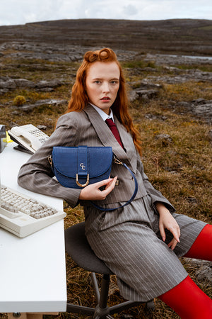 Saddle Bag - Atlantic Blue Croc Detail