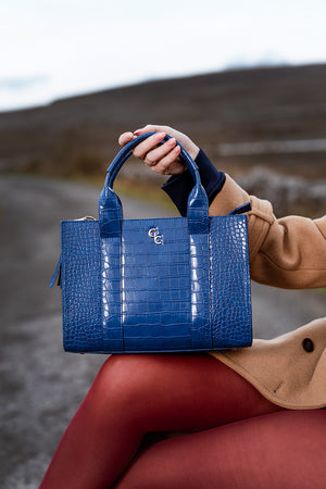 Medium Tote Bag - Atlantic Blue Croc Detail