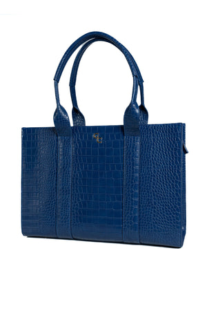 XL Tote Atlantic Blue Croc Detail