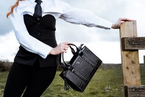 Medium Tote Bag - Black Croc Detail