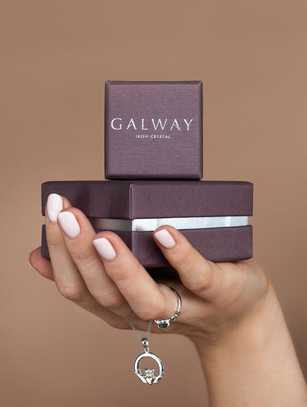 Claddagh Sterling Silver Pendant - Galway Irish Crystal