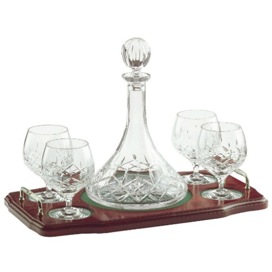 Longford Miniature Brandy Decanter Tray Set - Galway Irish Crystal